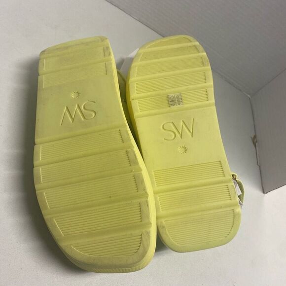 STUART WEITZMAN Women’s Moxie Sport Platform Sandals Size 6.5 B Yellow Green - Picture 9 of 12